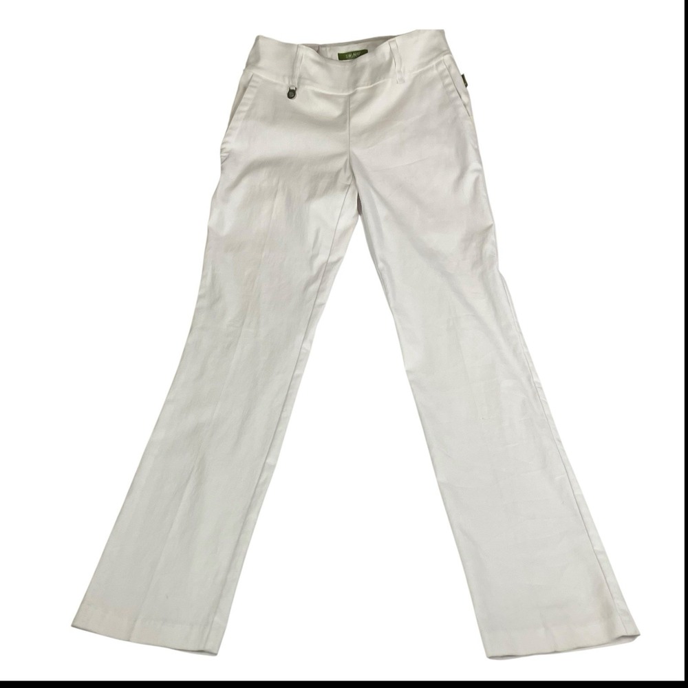 SWING CONTROL Womens White Flat Front Zipper Pocket Dress Pants Trousers Size‎ 4